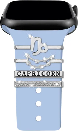 Miniatura 17 de Anillos decorativos de 12 constelaciones compatibles con correas de silicona de Apple Watch de 1.929 in, 1.772 in, 1.732 in, 1.654 in, 1.614 in