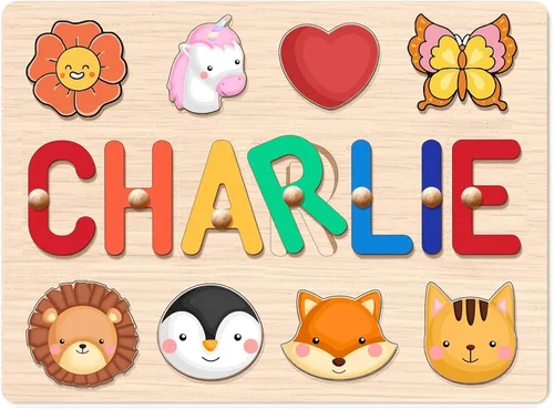 Rompecabezas con Nombre Personalizado para Niños - Regalos de Navidad Personalizados para Niñas y Niños Pequeños - Juguetes de Aprendizaje Temprano