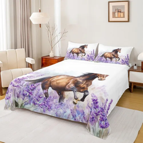 Miniatura 23 de Juego de sábanas de dibujos animados para niños, tamaño King, bonito juego de ropa de cama de esquí de animales árticos, decoración de habitación