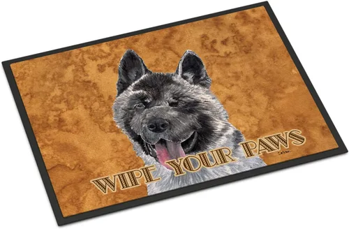 Caroline's Treasures SC9508JMAT Akita Wipe Your Paws - Tapete para puerta delantera, 24 x 36 pulgadas, para interiores y exteriores, para entrada,