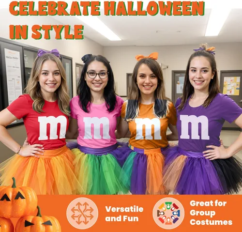 Miniatura 8 de Camiseta de disfraces de Halloween con letra M Idea de camiseta gráfica divertida para mujer