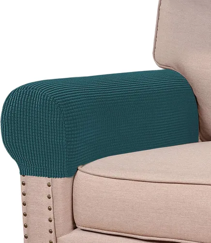 Miniatura 11 de Turquoize Fundas elásticas para reposabrazos para sillas y sofás, fundas para reposabrazos de sofá de elastano y jacquard, protector de muebles