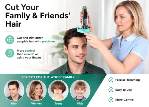 Miniatura 4 de Corta tu propio cabello y el de otros en casa de la manera fácil Herramienta de corte de pelo para todos Úsala con tus cortapelos para cortes