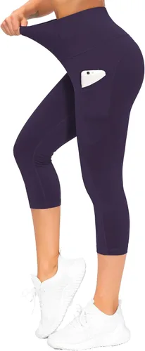 Miniatura 4 de The Gym People - Pantalones deportivos gruesos de tiro alto, con bolsillos y control de abdomen, leggings para entrenar, correr, hacer yoga