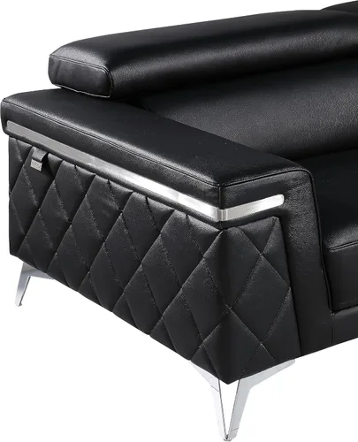 Miniatura 11 de Blackjack Furniture Amalfi - Juego de sofá de cuero italiano de grano superior para sala de estar con elegante diseño italiano, reposacabezas
