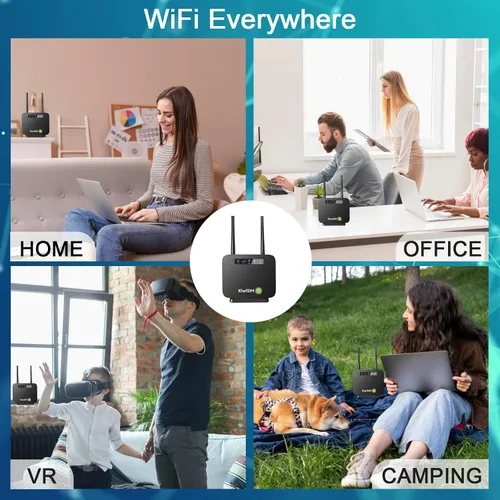 Miniatura 3 de KiwiSIM Enrutador WiFi portátil 4G LTE, puertos WAN y LAN, tarjeta de datos de 1 GB, punto de acceso móvil WiFi de 300 Mbps, compatible