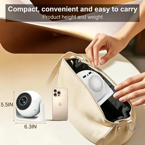 Miniatura 5 de Mini proyector portátil con Bluetooth, proyector compatible con 1080P 4K, proyector de video de corrección Keystone de enfoque automático, proyector