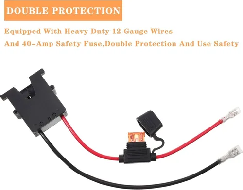Miniatura 5 de Weewooday 2 conectores de arnés de cables de repuesto compatibles con ruedas de batería SLA de 12 voltios, adaptador de conector de batería