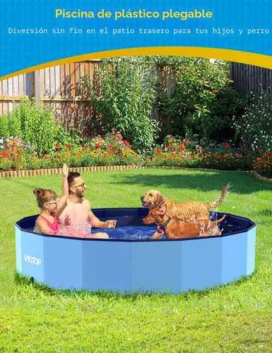 Miniatura 7 de VISTOP Piscina plegable jumbo para perros, carcasa de plástico duro, piscina portátil para perros, gatos y niños, bañera plegable para mascotas