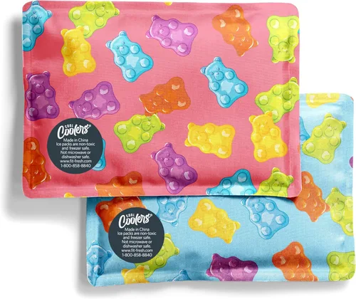 Miniatura 10 de Cool Coolers by Fit & Fresh - Paquete de 2 paquetes de hielo suave, de nailon elástico flexible, reutilizables, para loncheras y enfriadores, rayas