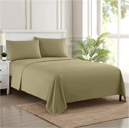 Miniatura 40 de Juego de sábanas de 1800 hilos – Sábanas de microfibra cepillada suave de calidad egipcia – Juego de ropa de cama de lujo con sábana encimera