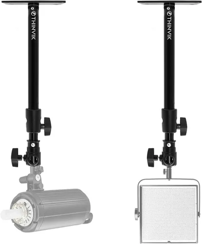 Miniatura 6 de Thinvik Soporte para cámara de estudio de fotografía, montaje de techo de pared con brazo para video monolight, reflector, montaje horizontal