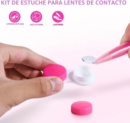 Miniatura 4 de KISEER Paquete de 12 cajas coloridas para lentes de contacto Kit de almacenamiento en remojo