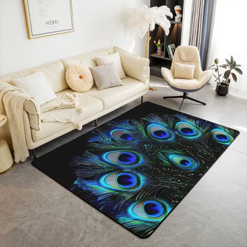 Miniatura 11 de Erosebridal Alfombra de área de cactus para niños y niñas, color negro y gris, alfombra de sala de estar, 3 x 5 pies, alfombra de plantas