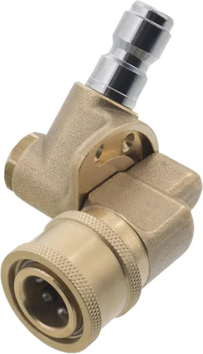 Miniatura 2 de Lavadora a presión 1/4" 120 grados pivotante acoplador de latón de conexión rápida 4500 PSI