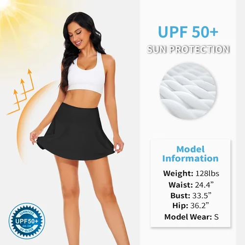 Miniatura 3 de WOWENY Falda pantalón deportiva de tenis para mujer con bolsillos para correr y golf