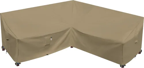 Miniatura 43 de Funda de Sofá Seccional de Servicio Pesado para Exteriores, Fundas Impermeables 600D para Sofá Seccional de Patio, Funda para Muebles de Jardín
