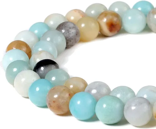 Miniatura 21 de Cuentas de ónix negro BEADNOVA con cuentas de cristal natural, piedras preciosas, redondas, sueltas, curativas de energía con cordón elástico de 01)