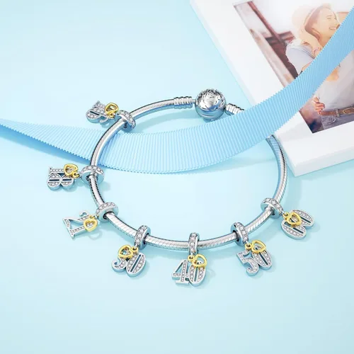 Miniatura 7 de JIAYIQI Collar con dije de plata de ley 925 con dije de corazón de oro de 18 quilates para mujer de 16, 18, 21, 30, 40, 50, 60