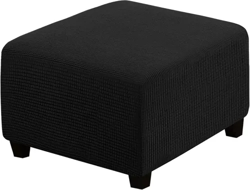 Miniatura 77 de H.VERSAILTEX Funda otomana rectangular de 29 a 34 pies para reposapiés, fundas protectoras para reposapiés, con tela jacquard elástica, gruesa