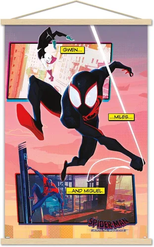 Trends International Marvel Spider-Man: Across The Spider-Verse - Póster de pared de trío, 22.375 x 34 pulgadas, paquete de impresión premium y