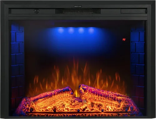 Miniatura 11 de Insertos de chimenea eléctrica de 25 pulgadas, calentador de chimenea eléctrico de pared empotrado y construido con sonido crepitante de fuego, luz