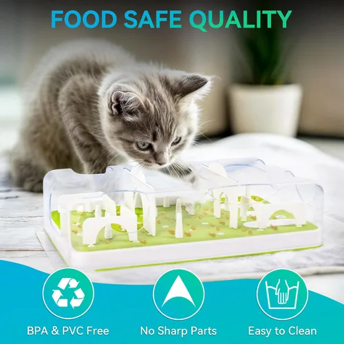 Miniatura 5 de ALL FOR PAWS Comedero interactivo para rompecabezas para gatos, alimentador lento y dispensador de golosinas en forma de mariposa, juguete
