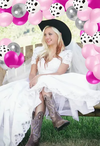 Miniatura 4 de Juego de globos con estampado de vaca, globos de látex rosa de 12 pulgadas para cumpleaños, despedida de soltera, despedida de soltera, decoración