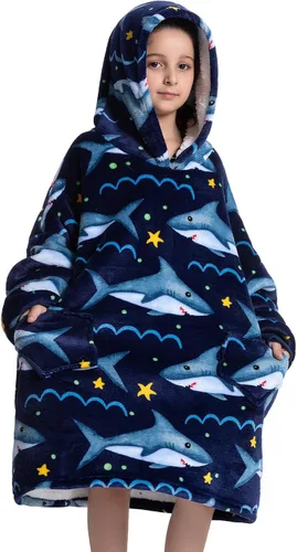 Miniatura 24 de Manta con Capucha Vestible para Niños de 4-12 Años, Manta con Capucha de Animales de Tamaño Grande, Súper Suave, Cómoda, Cálida, Franela de Rainbow
