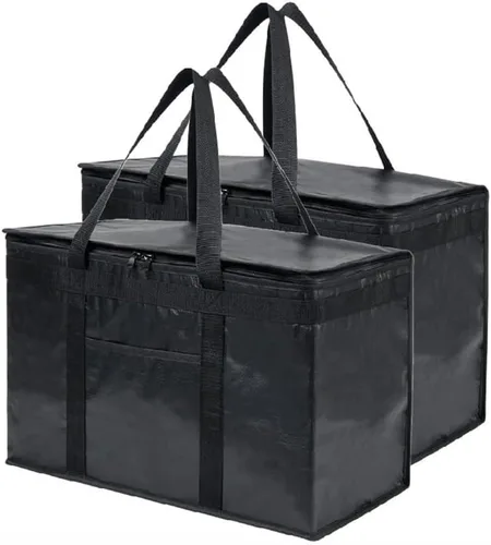 Miniatura 11 de NZ home Durable 3XL PRO Bolsa Térmica Aislada y Calentador de Alimentos para Entrega y Compras de Comestibles con Cremallera Superior, Azul Grado