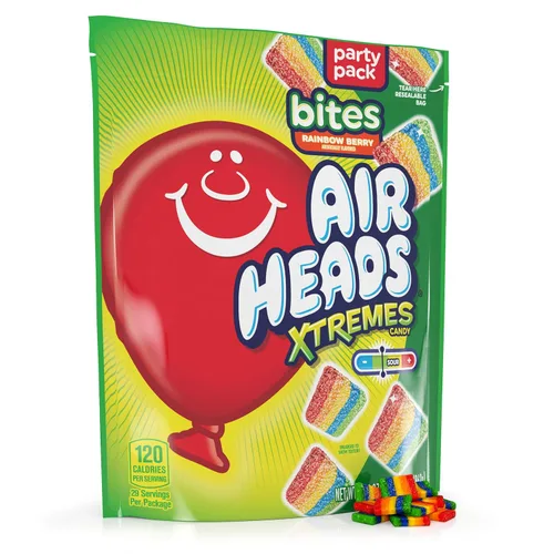 Miniatura 13 de Airheads Dulces, Xtremes Bites Sweet and Sour, Rainbow Berry, fiesta, concesiones, oficina, no se derriten, 2 onzas (paquete a granel de 18)