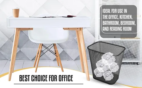 Miniatura 6 de Ybmhome Papelera de malla de acero rectangular con parte superior abierta para oficina y hogar 8x12x12 Pulgadas 1042s (1, Plata)