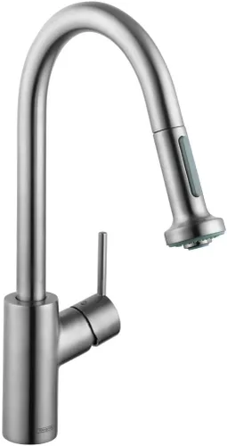Miniatura 11 de hansgrohe Talis 14877251 - Grifo de cocina de arco alto dorado S² con rociador extraíble, grifo para fregadero de cocina, cabezal rociador