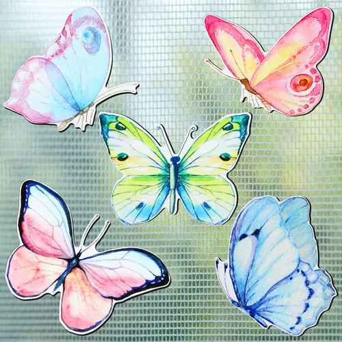 Eaasty 10 Piezas Imanes de Mariposa para Puerta de Malla Imanes de Doble Cara para Puerta de Malla Adhesivos Magnéticos Flexibles Protector