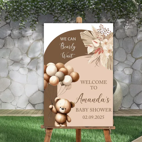 Miniatura 17 de Letrero de bienvenida personalizado para baby shower, con texto en inglés «A Little Sweetheart on the way» Baby Shower, cartel de bienvenida