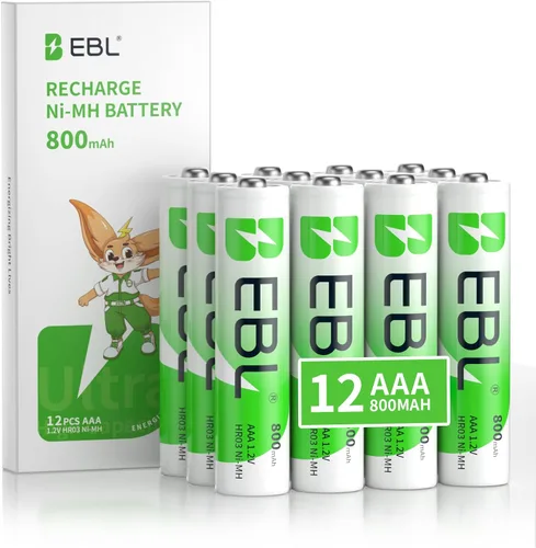 Miniatura 14 de EBL Baterías AAA recargables (16 unidades) Ready2Charge 1100mAh 1.2V Batería Ni-MH