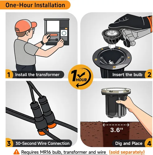 Miniatura 9 de Gardenreet Luz de pozo de latón - Iluminación de paisaje impermeable para exteriores de 12V LED enterrada, lámpara de bajo voltaje con bombilla