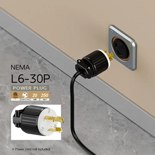 Miniatura 6 de Nema L16-30P Macho 30A 480V Enchufe de alimentación de CA de grado industrial, [ETL] NEMA L16-30P Enchufe de bloqueo, 3 polos, conexión a tierra