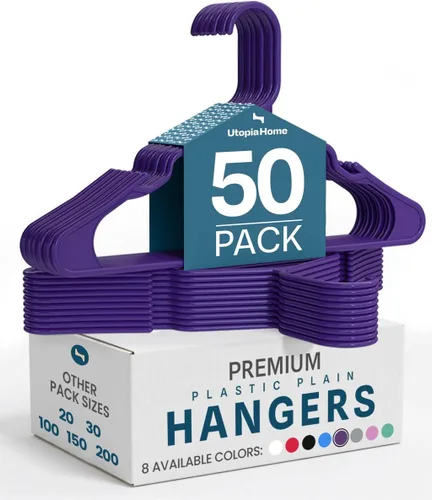 Miniatura 33 de Utopia Home - Perchas de plástico, paquete de 30 unidades, duraderas y fuertes, perfectas para ahorrar espacio, organizar armario con ranuras