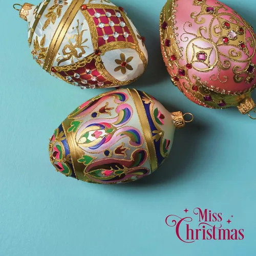 Miniatura 4 de Miss Christmas Palace Collection 2025 - Adorno para árbol de Navidad de cristal soplado de 5 pulgadas, color rosa y dorado (rosa barroco)
