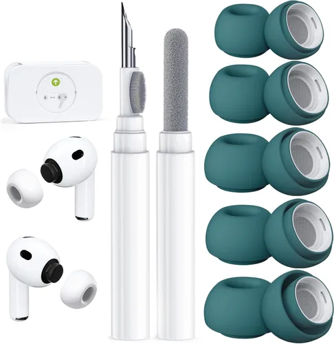 Miniatura 12 de 4 pares de puntas de repuesto para AirPods Pro 2ª/1ª generación con kit limpiador, orificio de reducción de ruido y pantalla protectora contra
