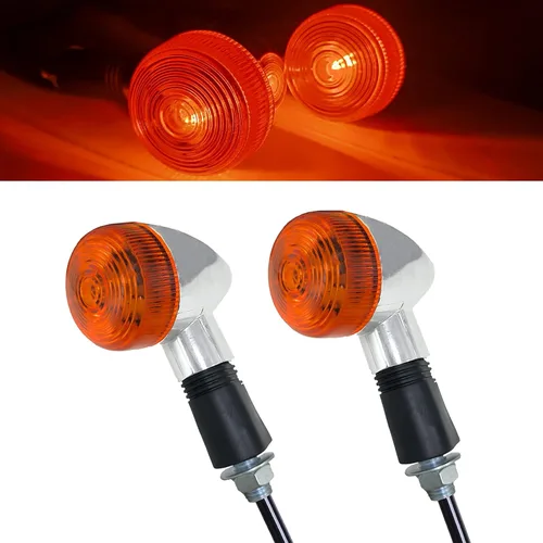 2 señales de giro universales para motocicleta, luces traseras delanteras cromadas compatibles con Harley Honda Suzuki Yamaha Kawasaki motocicleta