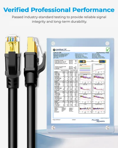 Miniatura 7 de DDMALL Cable Ethernet CAT8 de 1.5 pies, 3 pies, 6 pies, 10 pies, 15 pies, 20 pies, 25 pies, 30 pies, 40 pies, 50 pies, 65 pies, 100 pies, de alta