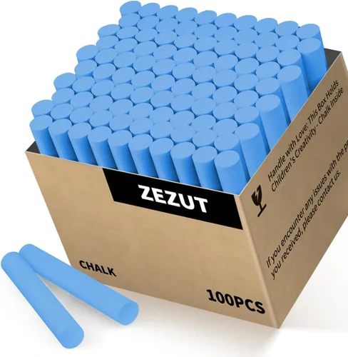 Tizas azules 100PCS, tizas de bajo polvo en barra al por mayor para pizarra y pizarrón no tóxicas