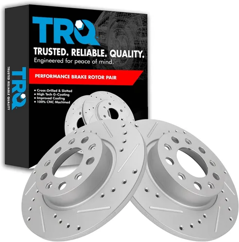 Miniatura 10 de TRQ Juego de rotores de freno de rendimiento trasero con revestimiento G premium compatible con Mazda 6 2014-2021
