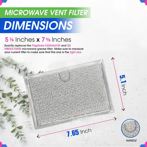 Miniatura 3 de Filtro de microondas de repuesto de 5.12" x 7.64", se adapta a Frigidaire 5304464105 WB06X10608 Filtro de microondas GE - Filtro de grasa