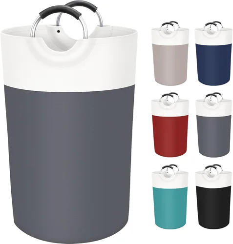 Miniatura 21 de BlissTotes - Cesta de lavandería de 90L, cesta de lavandería independiente, cesta de ropa sucia plegable, tela impermeable con asas de aluminio Azul