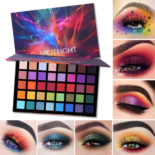 Miniatura 6 de UCANBE Spotlight Paleta de sombra de ojos profesional 40 colores sombra de ojos mate brillo paleta de maquillaje altamente pigmentado colorido polvo