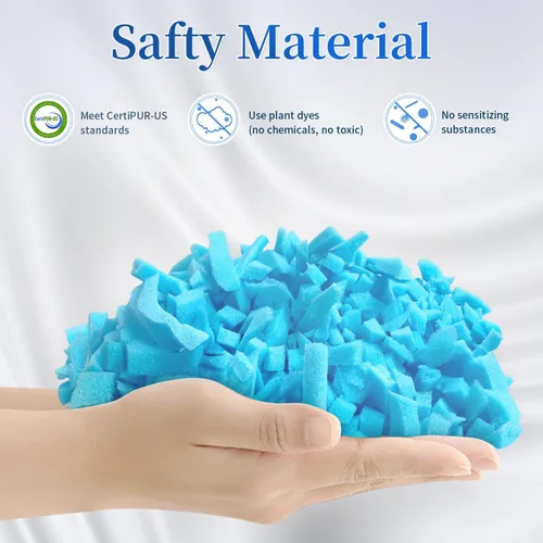 Miniatura 2 de Relleno para Puf, 4.5kg de Espuma Viscoelástica Triturada, Relleno Suave de Puf para Sofá, Cojín, Animales de Peluche, Cama de Perro, Artes y Azul