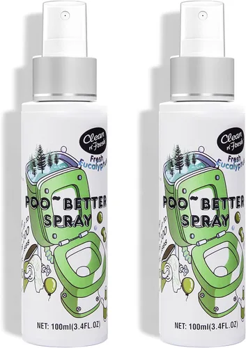 Clean-n-Fresh Aerosol para inodoro, aroma a eucalipto, aceite esencial de plantas 100% natural, ambientadores para baño, más de 400 usos, eliminador
